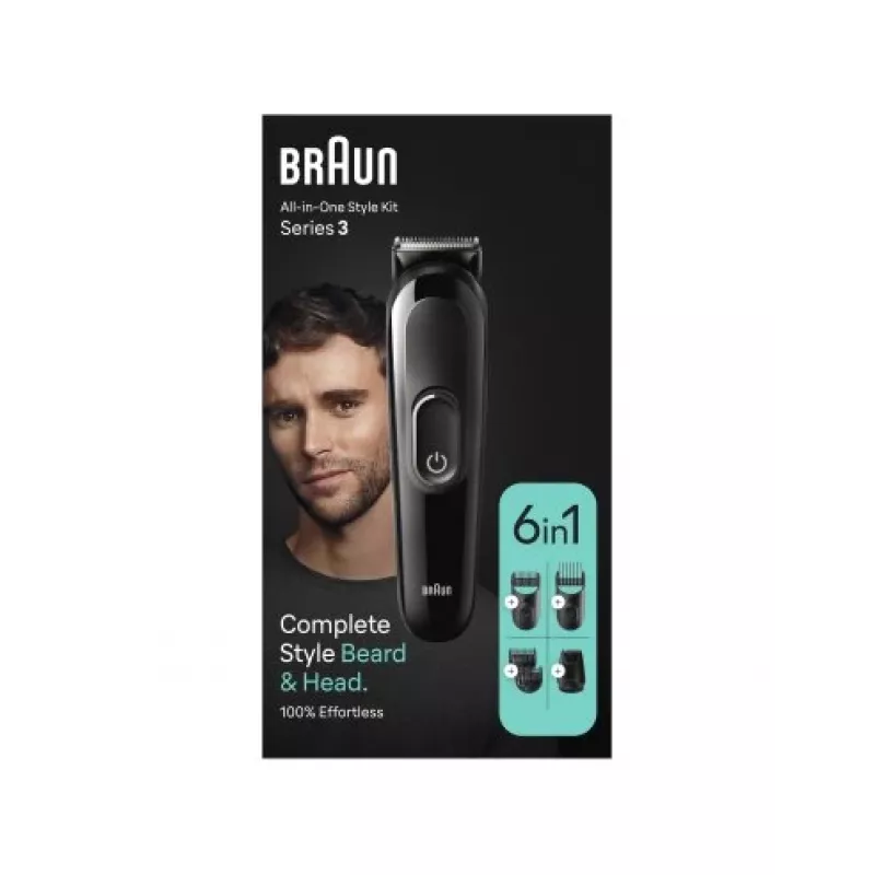 Braun MGK 3420 All-in-One Multi-Grooming Trymer 6-w-1 Zestaw do Twarzy, Włosów, Nosa i Uszu