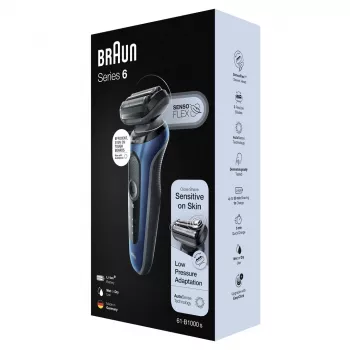 Braun Series 61 - B1000s Golarka elektryczna na mokro i na sucho, niebieska