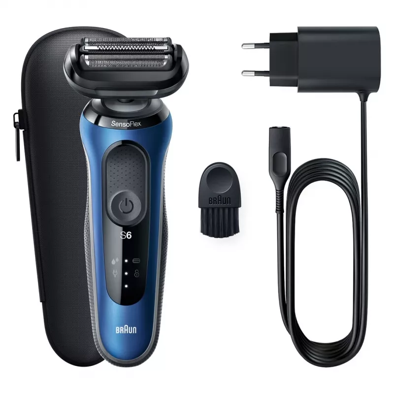 Braun Series 61 - B1000s Golarka elektryczna na mokro i na sucho, niebieska