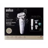 Braun Silk-épil 9 3D SES9-481 Epilator bezprzewodowy mokry/suchy z 40 pęsetami, SensoSmart, Smartlight, trymerem, biały/różowe złoto