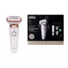 Braun Silk-épil 9 3D SES9-481 Epilator bezprzewodowy mokry/suchy z 40 pęsetami, SensoSmart, Smartlight, trymerem, biały/różowe złoto