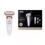 Braun Silk-épil 9 3D SES9-481 Epilator bezprzewodowy mokry/suchy z 40 pęsetami, SensoSmart, Smartlight, trymerem, biały/różowe złoto