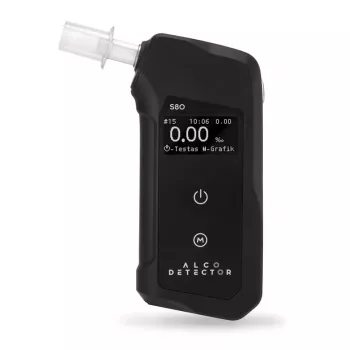 Alkomat Alcodetector S80 - Elektrochemiczny czujnik paliwowy, kolorowy wyświetlacz TFT, ładowanie przez USB