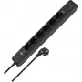 BRENNENSTUHL 6-Way Power Strip z 1x USB-C, 1x USB-A, Ochrona przeciwprzepięciowa 13 500 A, Kabel 2 m, Czarny/Antracyt
