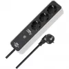 BRENNENSTUHL Connect Ecolor WLAN Power Strip 3-Way (White/Black, 1.5 m Cable, Voice Control, Timer, App)
