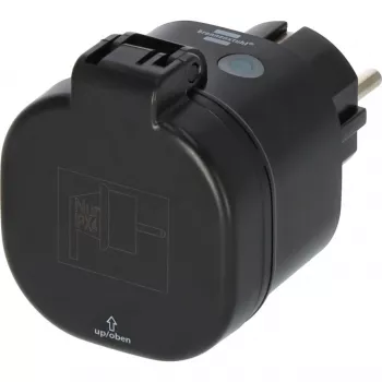 BRENNENSTUHL Connect WiFi Smart Plug WA 3600 XS03 Outdoor, czarny, sterowanie głosowe, timer, aplikacja