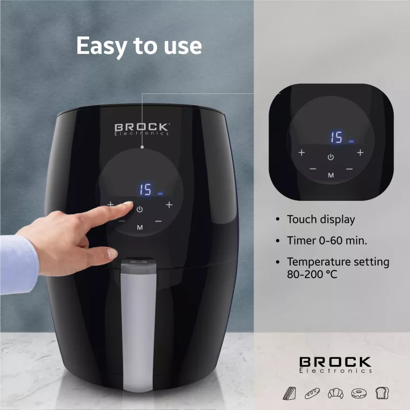 Brock AFD 3502 BK Frytkownica beztłuszczowa 3,5L 1200W Czarna