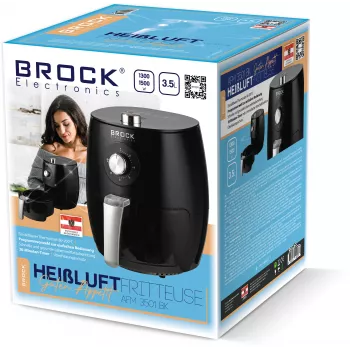 Frytkownica beztłuszczowa Brock AFM 3501 BK 3,5 l 1300-1500 W czarna cyfrowa z koszem