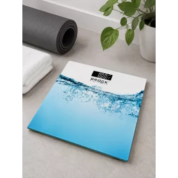 Brock BS 005 Cyfrowa waga łazienkowa z platformą ze szkła hartowanego, nośność 180 kg, dokładność 100 g, automatyczne włączanie/wyłączanie, baterie w zestawie