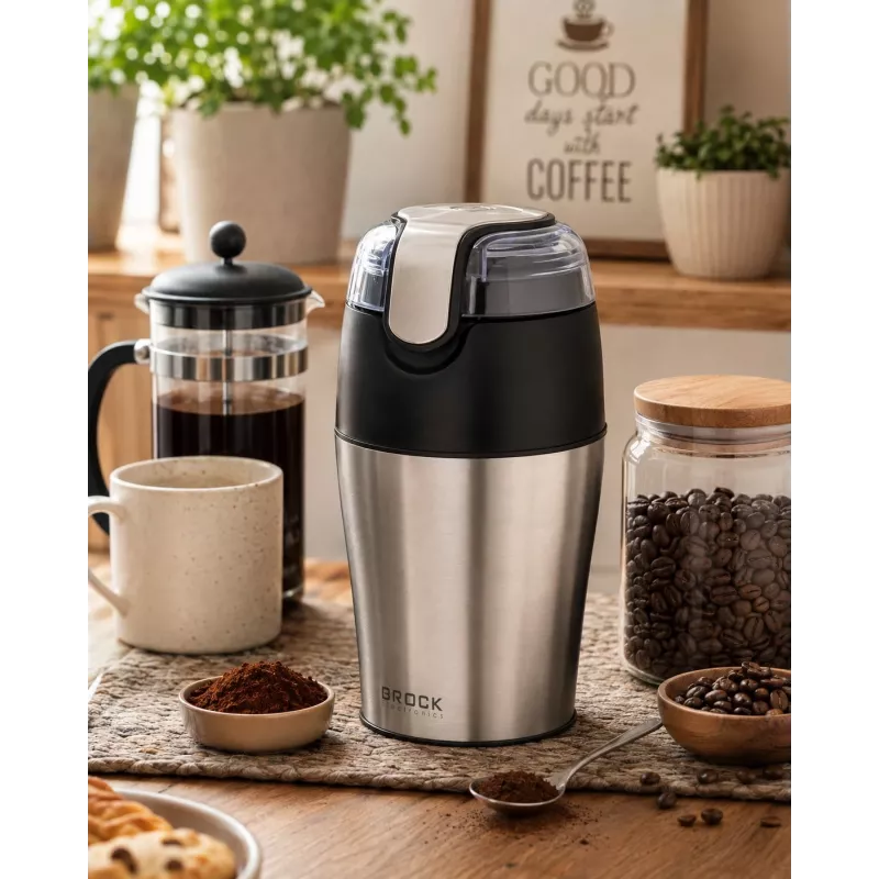 Młynek do kawy Brock CG 4050 SS ze stali nierdzewnej, ostrza, 150W, pojemność 70g, funkcja pulsacyjna