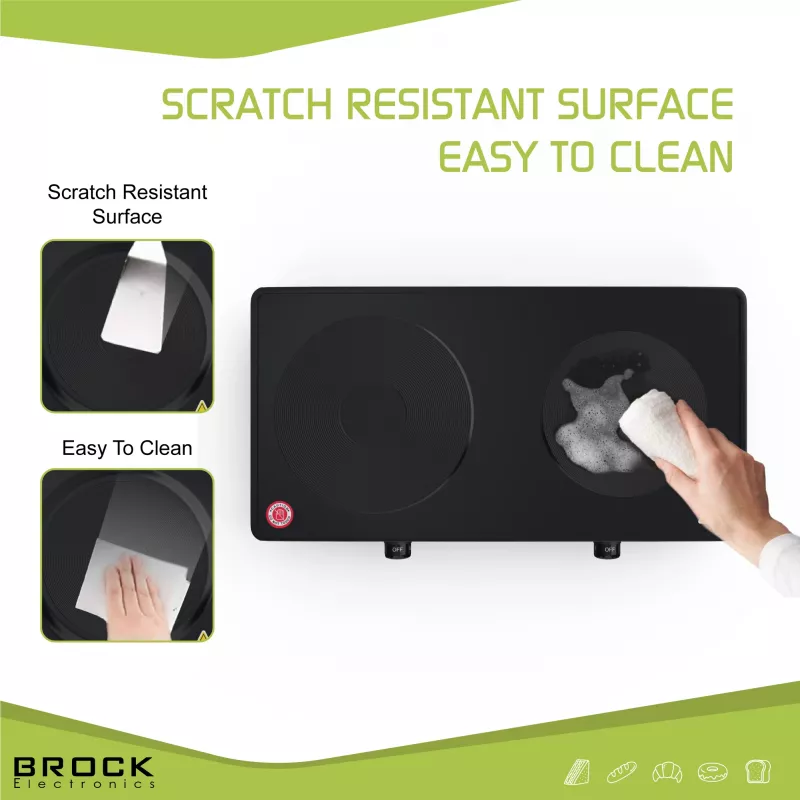 Brock EP 200 BK Czajnik elektryczny - 1.7 L, 2200 W, podwójna ścianka Cool-Touch, czarny