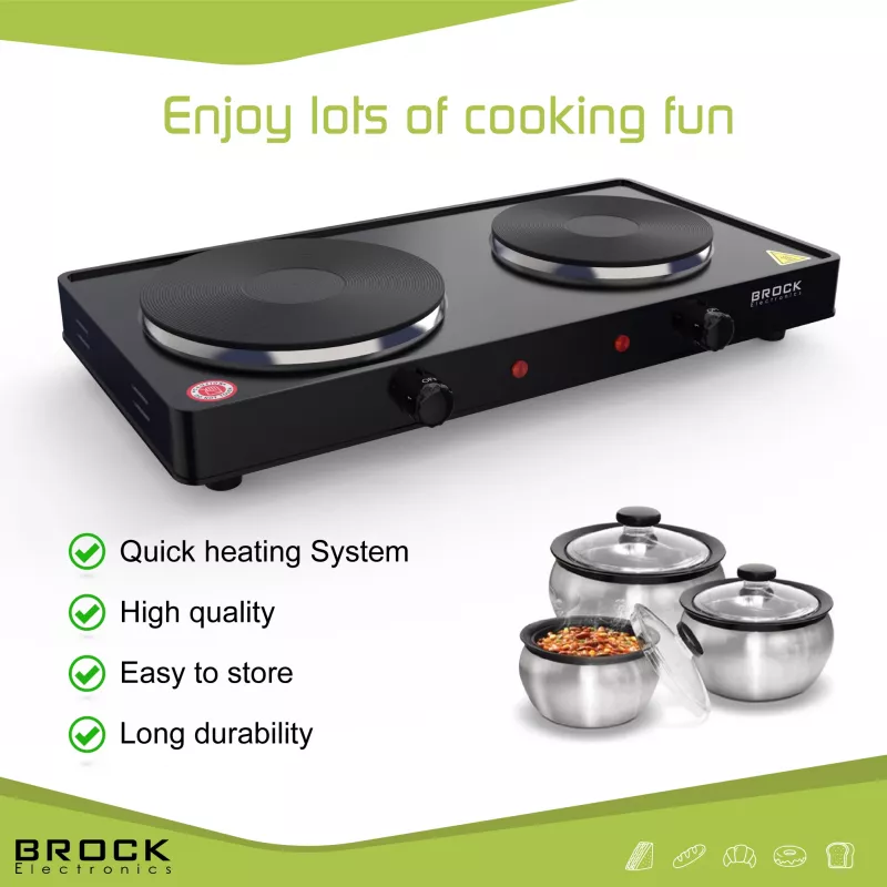 Brock EP 200 BK Czajnik elektryczny - 1.7 L, 2200 W, podwójna ścianka Cool-Touch, czarny
