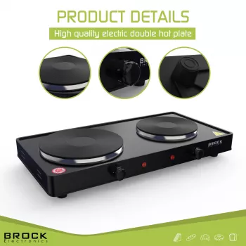 Brock EP 200 BK Czajnik elektryczny - 1.7 L, 2200 W, podwójna ścianka Cool-Touch, czarny