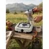 Brock GS 001 W Jednopalnikowa Kuchenka Gazowa, 1,5 kW, Zapłon Ręczny, Stal Emaliowana, Biała