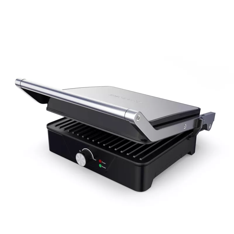 Brock HCG 5000 SS Elektryczny Grill Kontaktowy 2000W, Czarny/Stal