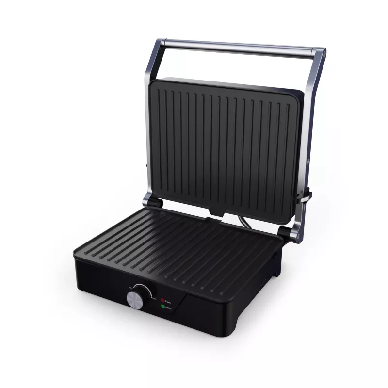 Brock HCG 5000 SS Elektryczny Grill Kontaktowy 2000W, Czarny/Stal