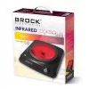 Brock HPI 3001 BK 1500W Pojedyncza elektryczna płyta grzewcza z żeliwną płytą i regulowanym termostatem, Czarny
