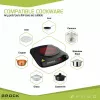 Brock HPI 3001 BK 1500W Pojedyncza elektryczna płyta grzewcza z żeliwną płytą i regulowanym termostatem, Czarny