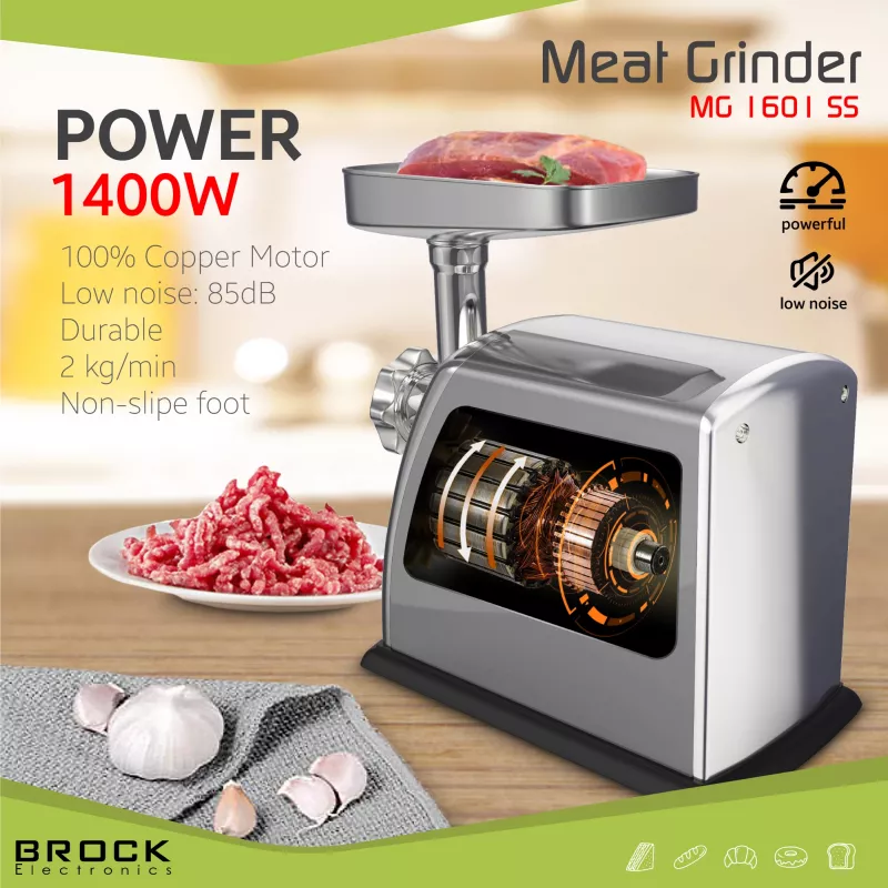 Brock MG 1601 SS Maszynka do mięsa 1400W, czerwono-stalowa