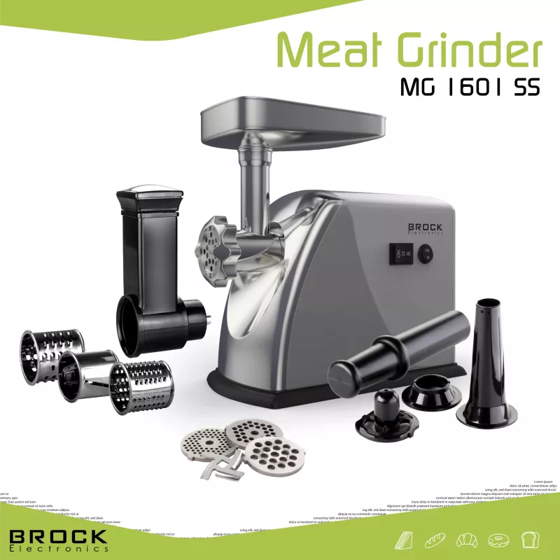 Brock MG 1601 SS Maszynka do mięsa 1400W, czerwono-stalowa