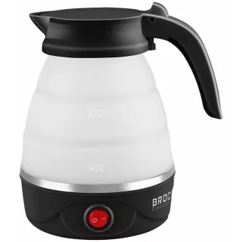 Brock WK 0904 BK Składany Czajnik Podróżny 0,5L 500W, Czarno-Biały