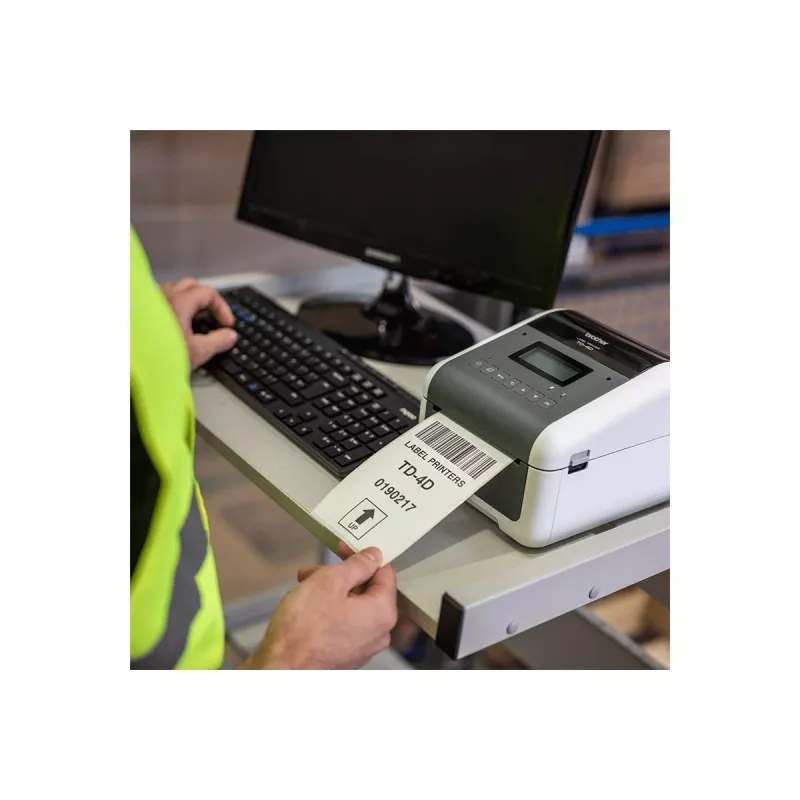Brother TD-4455DNWB Desktop Label Printer, 4 in, 203 dpi, LAN/Bluetooth/Wi-Fi