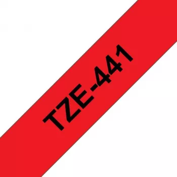 Brother TZe-441 Laminowana Taśma Etykietująca 18mm Czerwony na Czarnym 8m