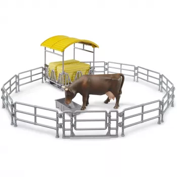 BRUDER Stół sianokosów z płotkami i korytem - Bworld 1:16 Farm Playset