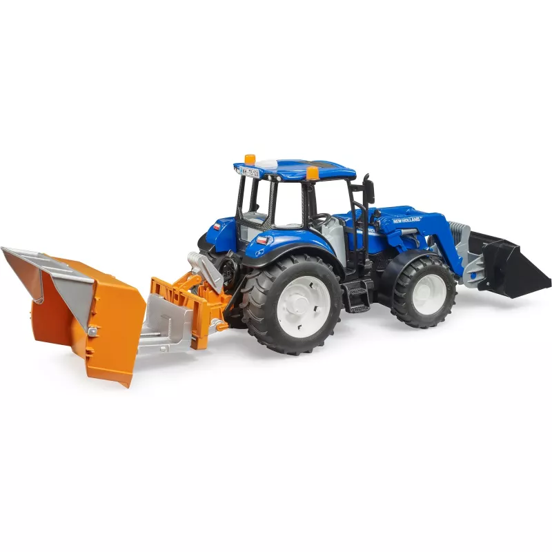 BRUDER New Holland T5.120 Traktor z ładowaczem czołowym, skrzynią ładunkową i widłami 1:16