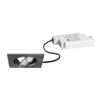 BRUMBERG 39365153 Zestaw LED Oprawa Wpuszczana BB05 Kwadratowa Nikiel Mat 6W 230V Ściemnialna Faza 3000K 450lm 38° Obrót