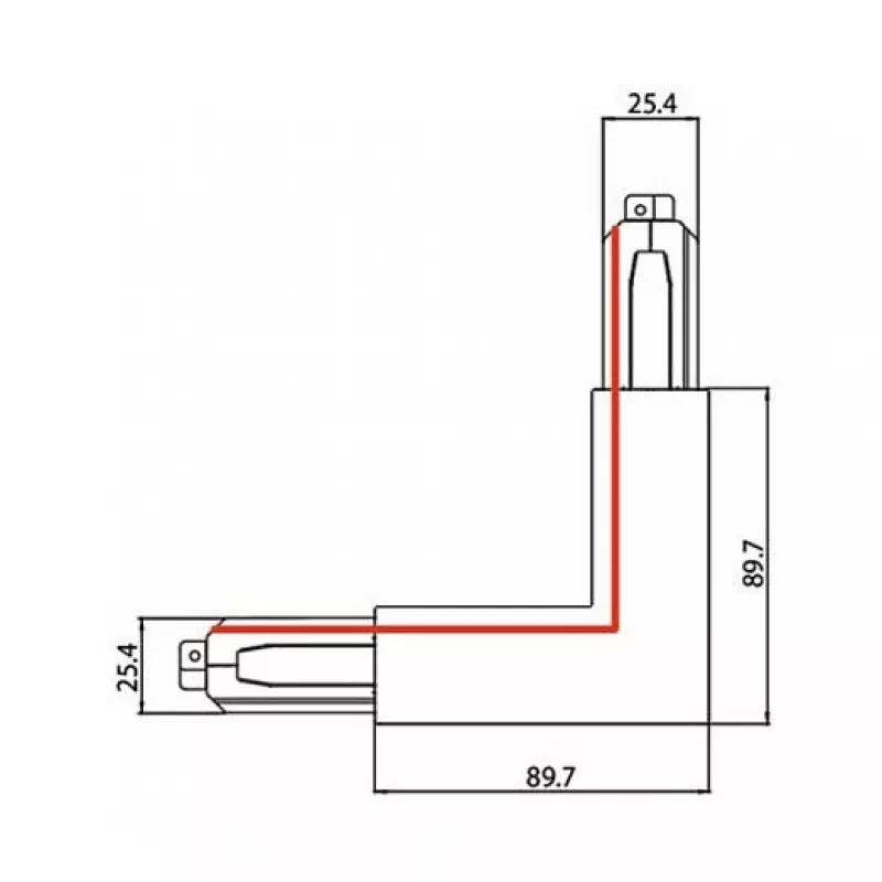 Brumberg 87126070 ONETRACK DALI SL 90° Łącznik kątowy do szyn 3-fazowych, biały