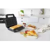 BRV VST098X Opiekacz 3w1, gofrownica i grill, 850 W, płyty nieprzywierające DuraCeramic, Czarny/Srebrny