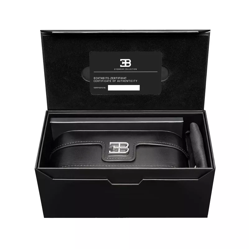BUGATTI MAN 01A-RG Okulary przeciwsłoneczne Pilot Aviator Acetate Black Grey UV400
