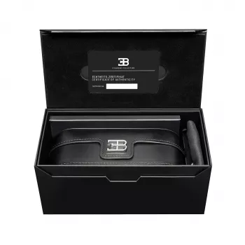 BUGATTI MAN 43C-BK Okulary przeciwsłoneczne - czarna oprawka acetatowa z ciemnoszarymi soczewkami poliwęglanowymi, ochrona UV400, 66/15/123 mm