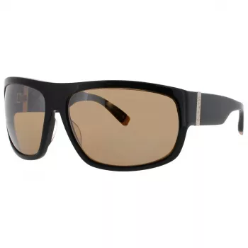BUGATTI MAN 43C-BK Okulary przeciwsłoneczne - czarna oprawka acetatowa z ciemnoszarymi soczewkami poliwęglanowymi, ochrona UV400, 66/15/123 mm