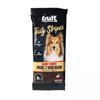 BULT Tasty Stripes Królicze Przysmaki dla Psów – Bez Ziaren, Nagrody Treningowe, 6 Sztuk (60 g)