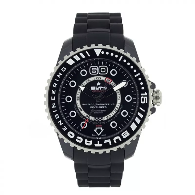 BULTACO WATCH MAN BLPB45A-CB1 (45mm) Kwarcowy Analogowy Stal Nierdzewna Silikon Czarny
