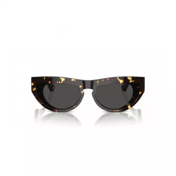 Okulary przeciwsłoneczne Burberry BE4422U410687 dla kobiet - kwadratowa przezroczysta szara oprawka, ciemnoszare szkła 58mm