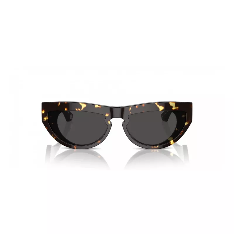 Okulary przeciwsłoneczne Burberry BE4422U410687 dla kobiet - kwadratowa przezroczysta szara oprawka, ciemnoszare szkła 58mm
