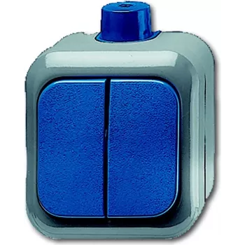 Busch-Jaeger 1084-0-0839 Wkład przełącznika kołyskowego, 1-biegunowy przełącznik schodowy, 10 AX, 250 V, podtynkowy, niebiesko-szary