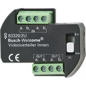 Busch-Jaeger 2CKA008300A0042 Rozdzielacz wideo do systemu komunikacji domofonowej Busch-Welcome, montaż na szynie DIN, 4 wyjścia