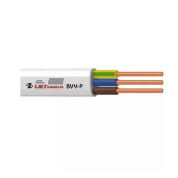 BVV-P Płaski przewód zasilający 3x1,5 mm² biały 25 m