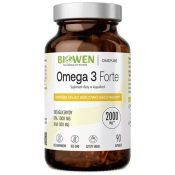 BWN BIOWEN Omega 3 Forte 1000 mg EPA, 500 mg DHA – suplement diety dla ludzi – 90 kapsułek