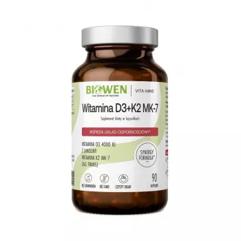BWN BIOWEN Witaminy D3 + K2 MK-7 Suplement diety – 90 kapsułek