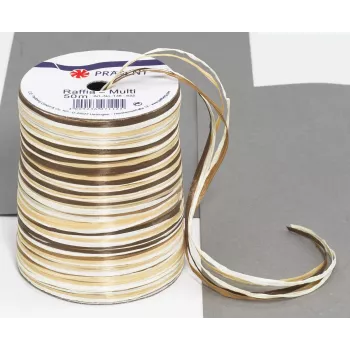C.E. Pattberg Raffia Matt Wstążka prezentowa brąz/krem 10mm x 20m