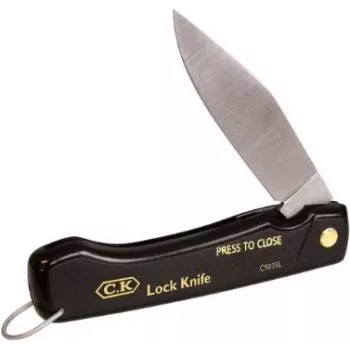 C.K Tools C9035L Składany nóż elektryka z ostrzem typu pike, 110 mm długości po złożeniu