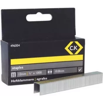 Zszywki C.K Tools Typ 140 ze stali ocynkowanej, nóżka 12 mm, korona 10,6 mm, opakowanie 1000 szt. (496004)