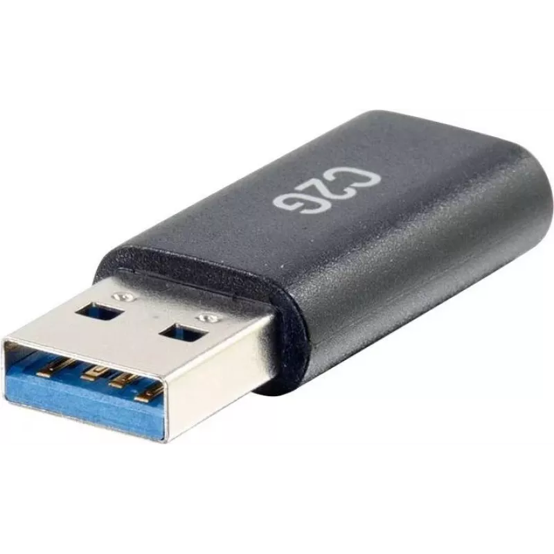 C2G USB C na USB Adapter - SuperSpeed USB Adapter - 5Gbps - USB-C żeński na USB-A męski - USB 3.0 - Formowany - Czarny