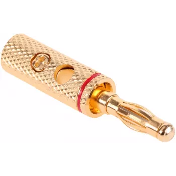 CABLETECH Pozłacana wtyk bananowy do głośników z zaciskiem śrubowym - 4mm