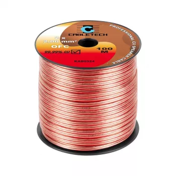 CABLETECH OFC 2mm Speaker Cable 100m Transparent